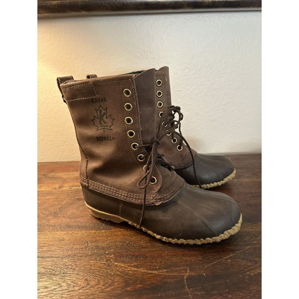 Sorel Alpine Brown Leather Snow Winter Boots Lined Insulated -Women's Size US 8‎